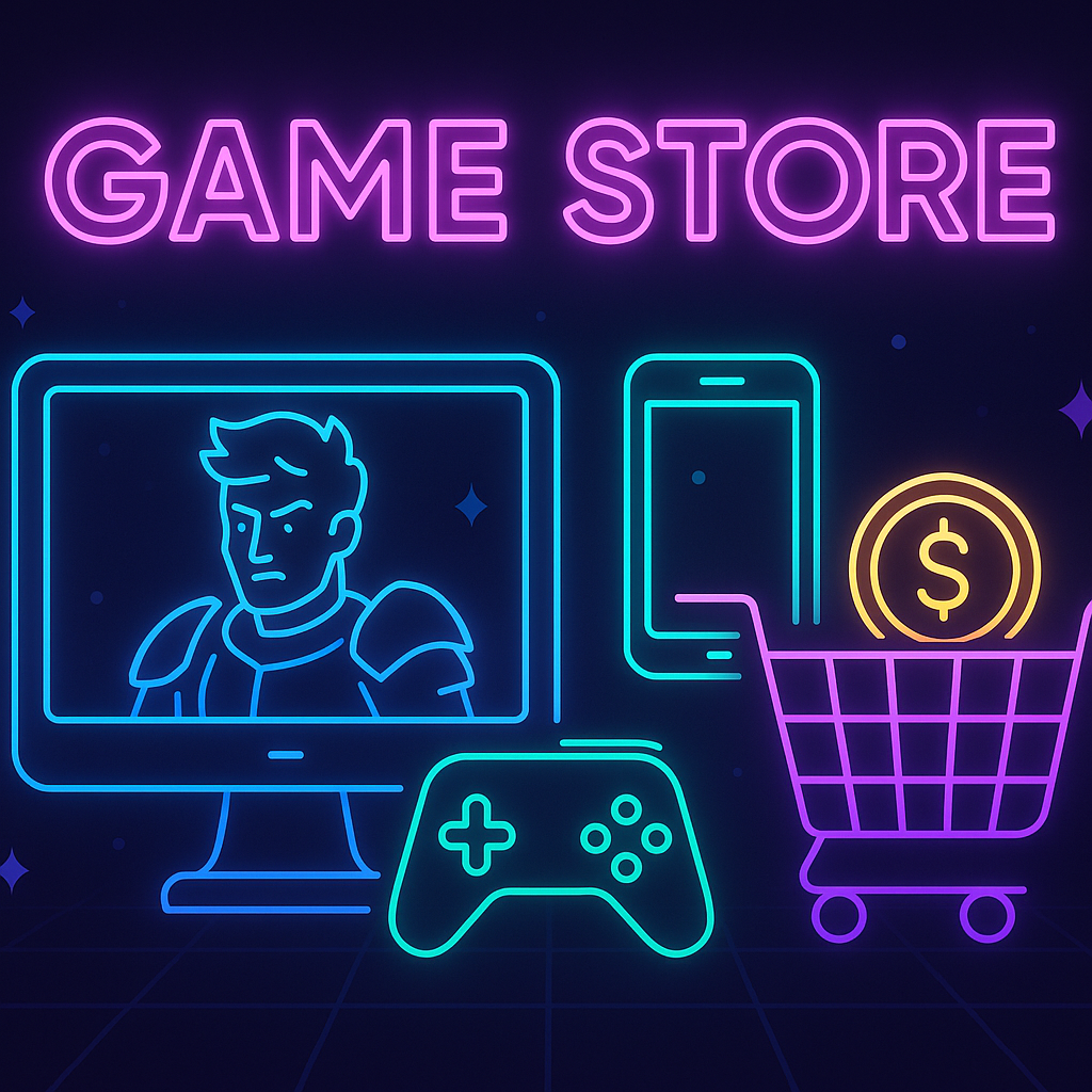Screenshot of Game Store Website showing the main interface and features