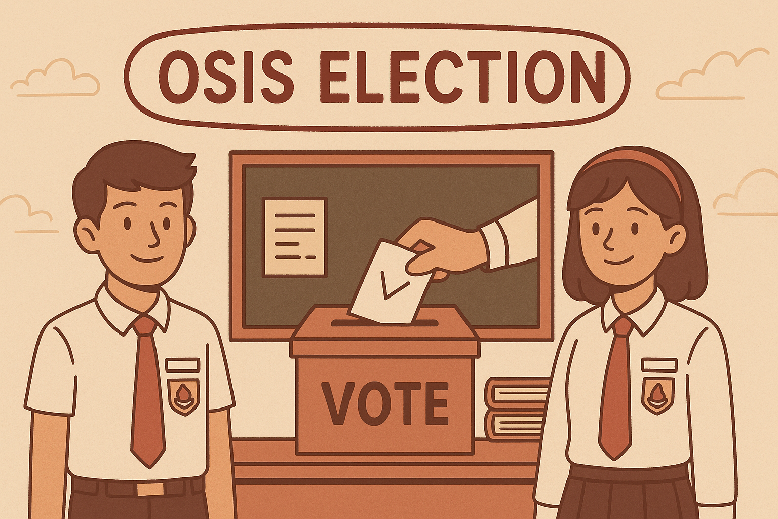 Screenshot of Voting OSIS Website showing the main interface and features